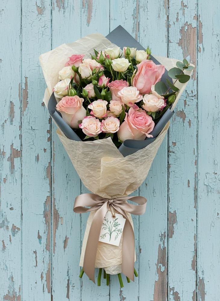 Букет нежный и розовый в Новом-Уренгое Букет цветов из: Розы в Новом-Уренгое