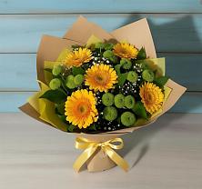 Букет цветов из:  Герберы и Хризантемы в Новом-Уренгое