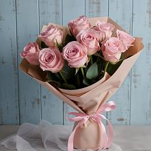 9 розовых роз в Новом-Уренгое Букет цветов из:  Розы в Новом-Уренгое