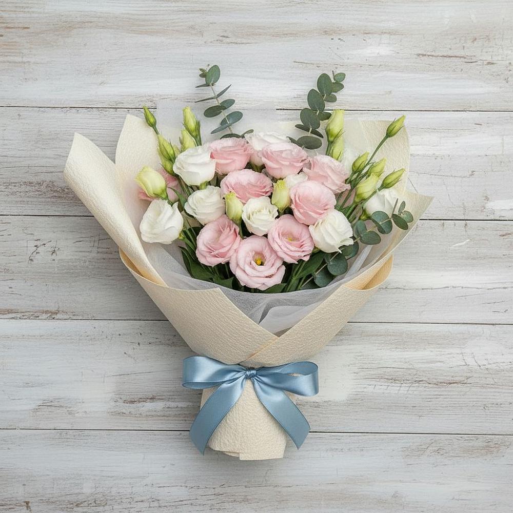 Букет шампанское в Новом-Уренгое Букет цветов из: Лизиантусы в Новом-Уренгое